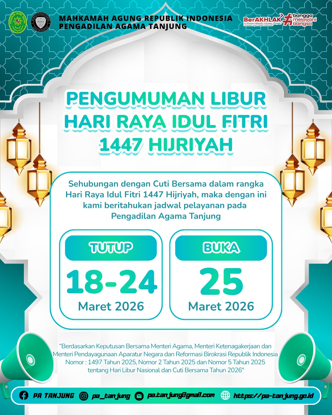 Pengumuman libur lebaran