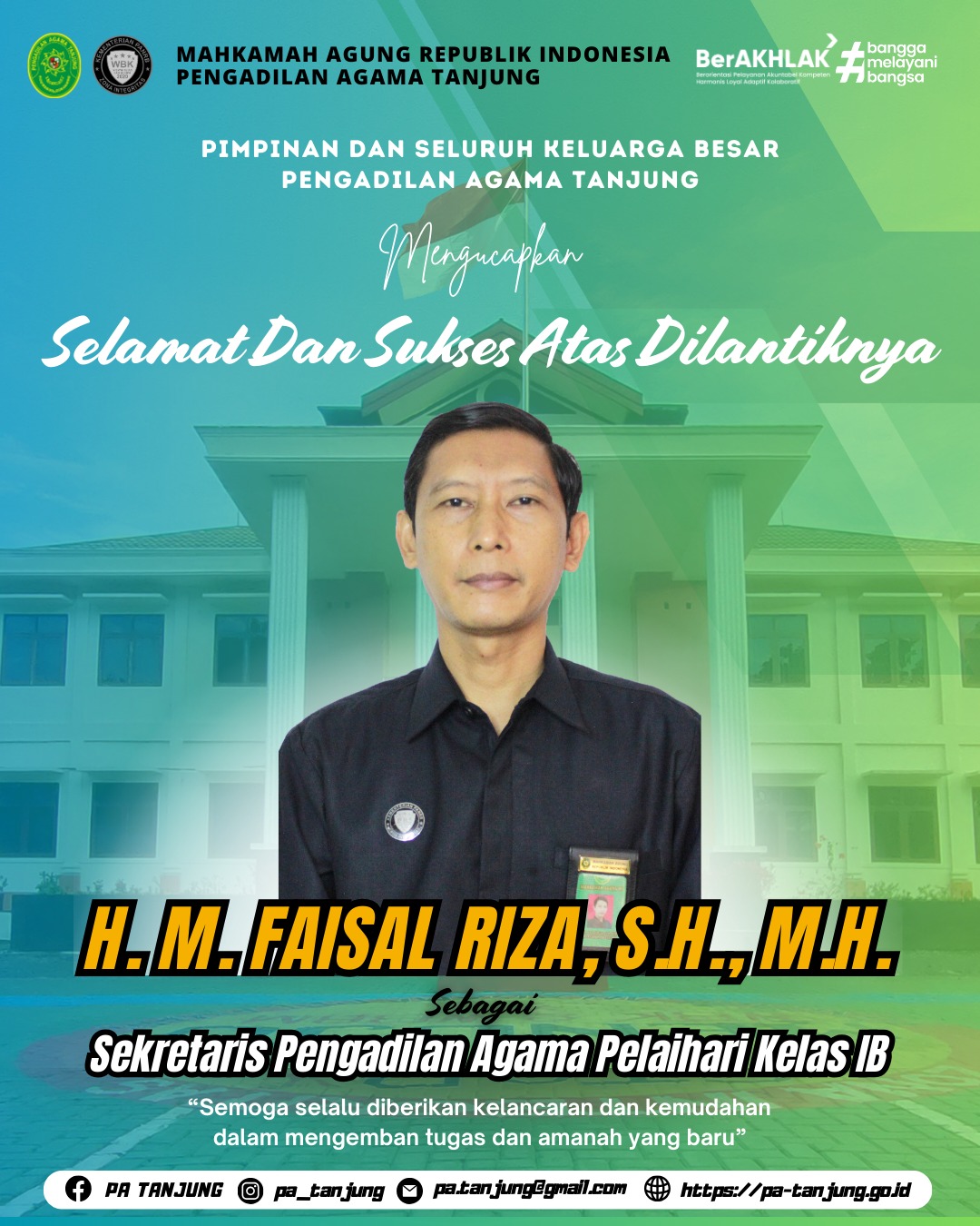 ucapan pelantikan sekretaris